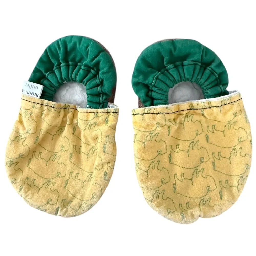 Cozy Green and Yellow Baby Booties